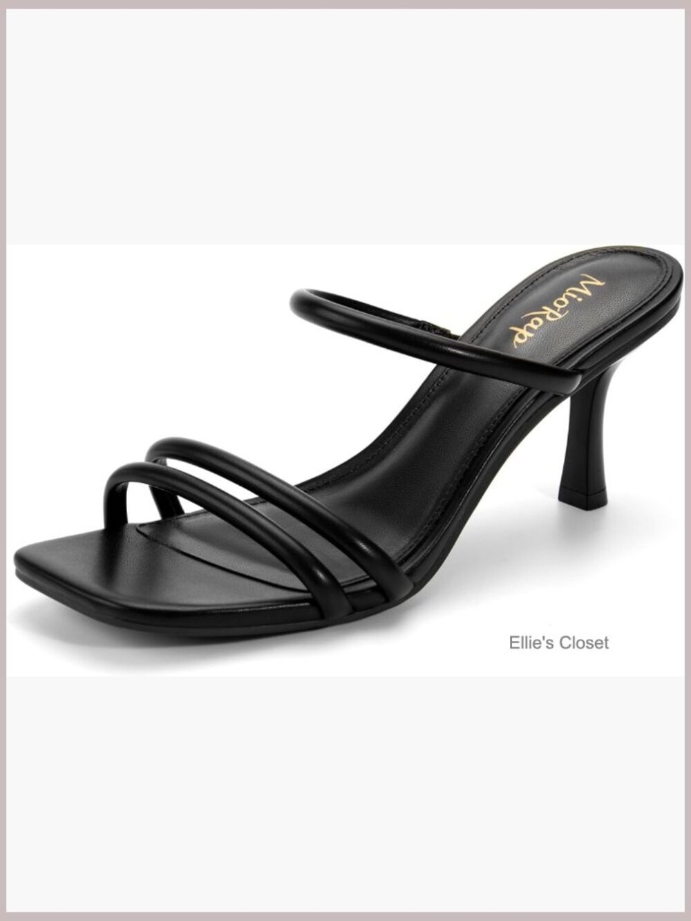 Women's Square Open Toe Strappy Mules Heeled Sandals Dressy Comfort